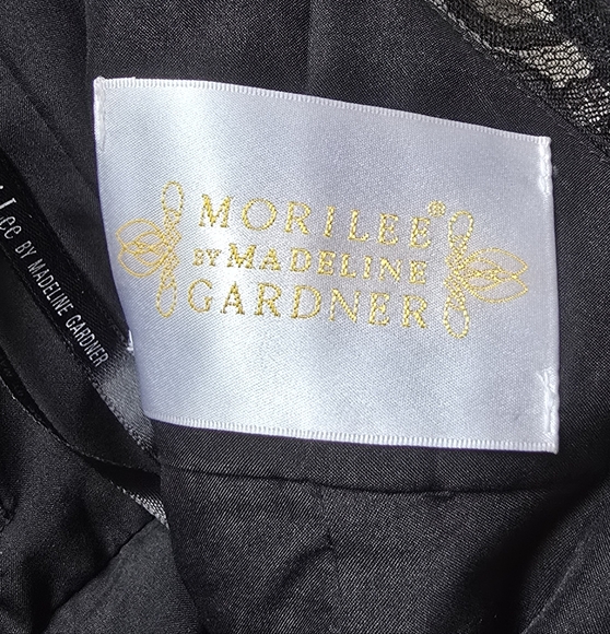 Morilee By Madeline Gardner Black Sleeveless Lace Formal Dress Small Flaw 6 - Picture 7 of 14